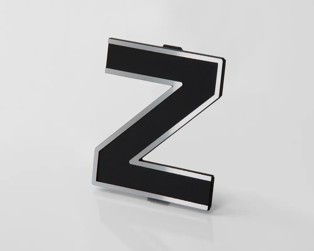 Brushed aluminum Z letter badge